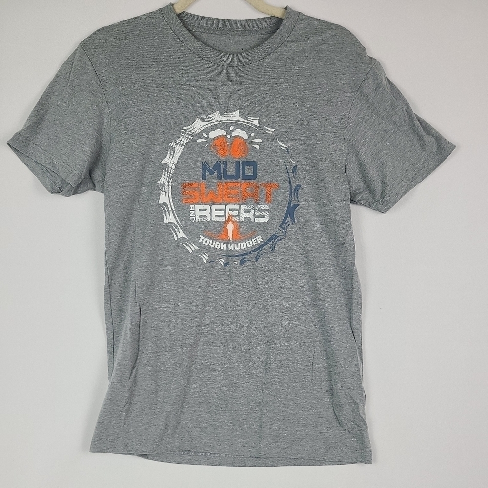 Tough Mudder Men's Gray Mud Sweat Beers Short Sleeve T Shirt Size Small NWOT